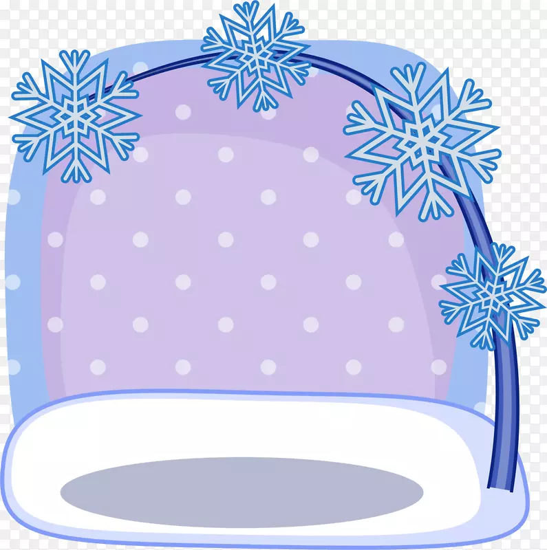 河马鹿角插图-紫色雪背景