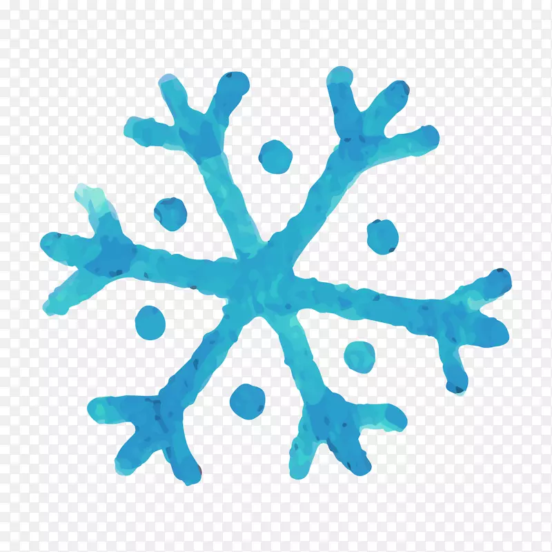 冬季插图-蓝色简单的冬季雪效应元素