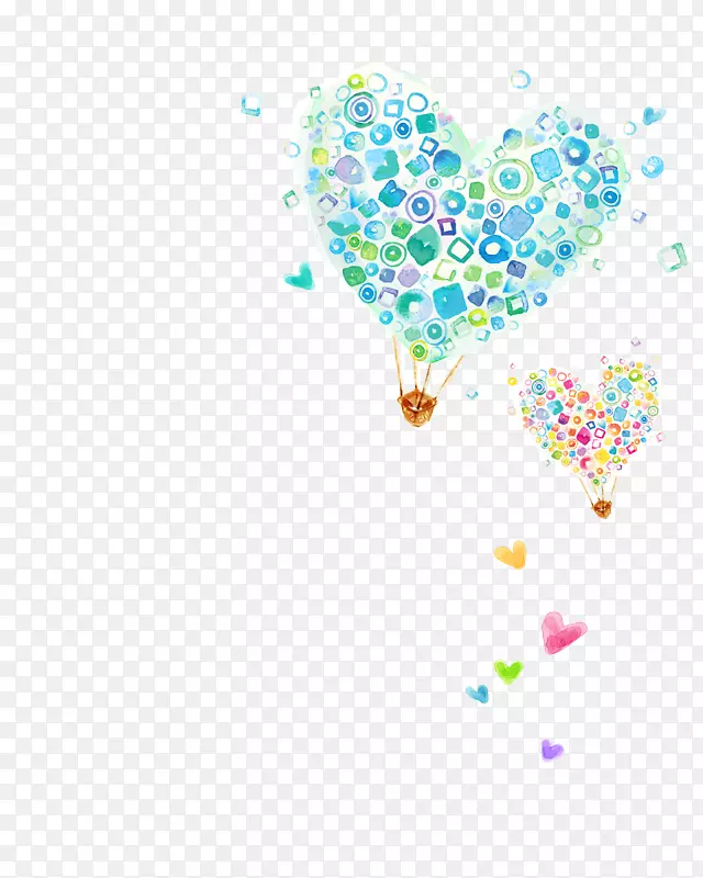Adobe插画软件-创意心形热气球