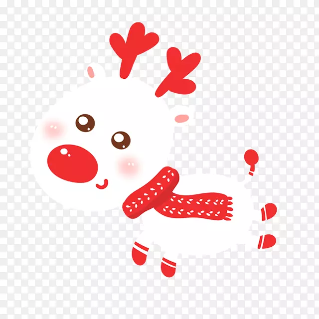 圣诞老人圣诞驯鹿剪贴画-圣诞麋鹿标签