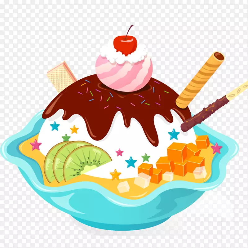 冰淇淋圆锥形卡通蛋糕