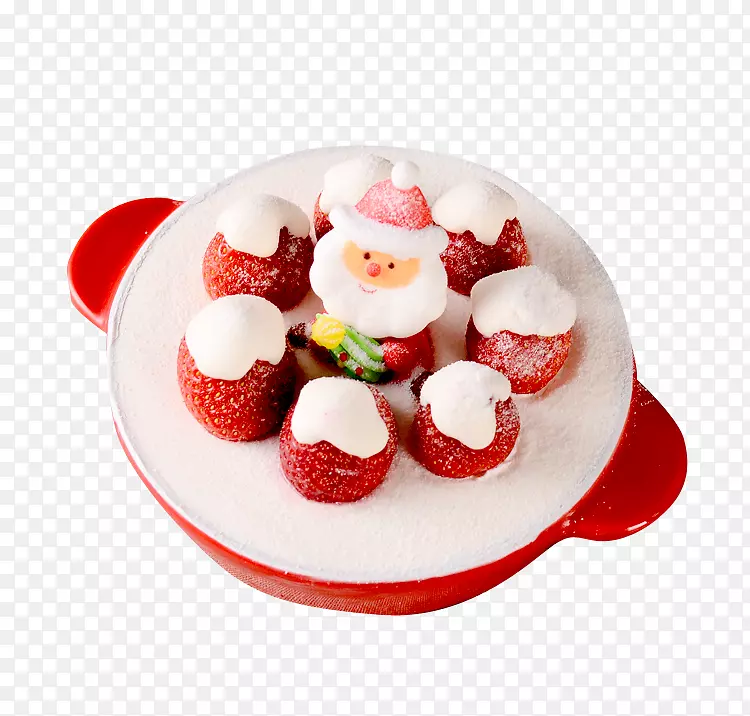 小蛋糕草莓烤盘烘焙米饭碗红色圣诞老人