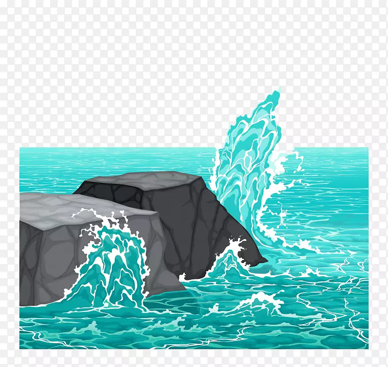 波浪岩，海风，波浪剪辑艺术.水流