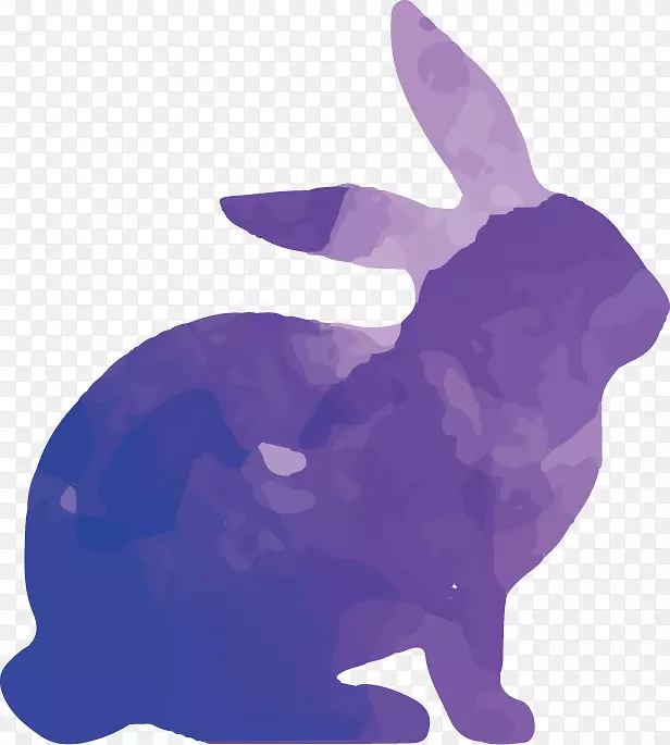 兔肉水彩画-彩色动物剪影套装