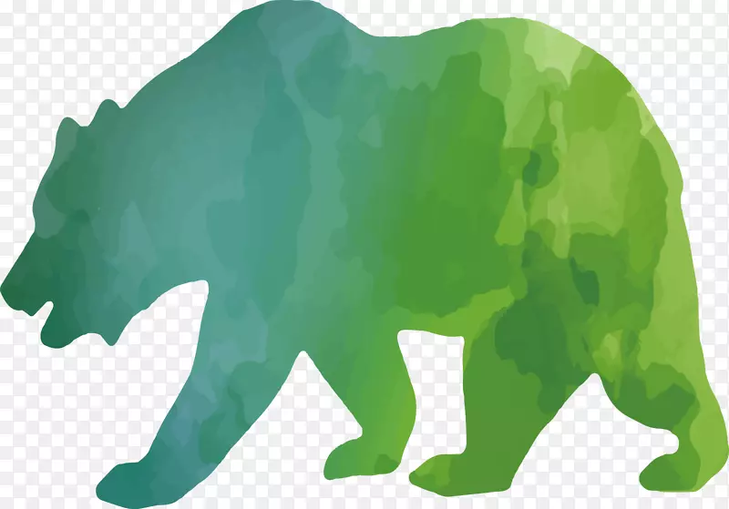 熊大熊猫轮廓-五颜六色的动物剪影集