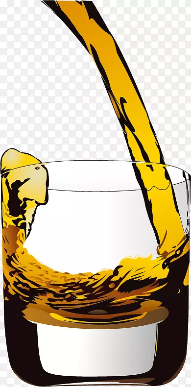 威士忌鸡尾酒酒精饮料剪辑艺术倒杯葡萄酒