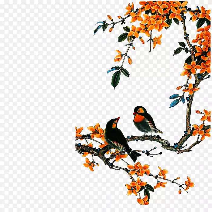 花鸟画中央美术学院-鸟语树