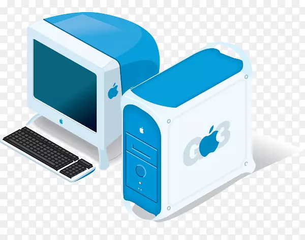 Macintosh笔记本电脑监视器蓝色卡通儿童电脑
