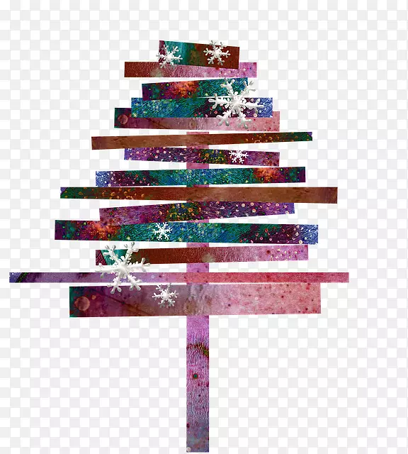 圣诞树节日树木插画-创意圣诞树插画