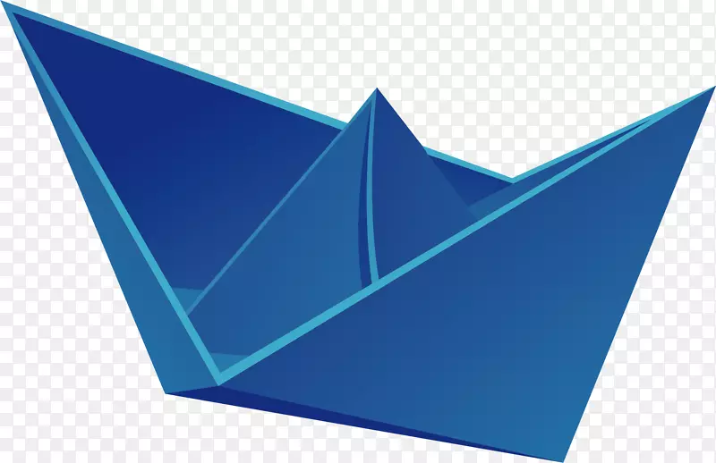 纸蓝色计算机文件-纸船png元素