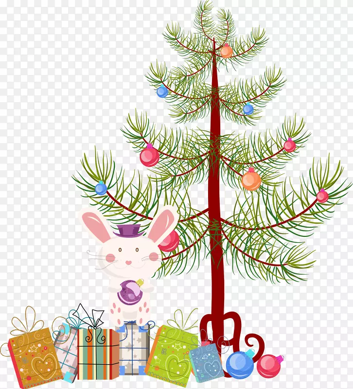 希巴伊努设得兰牧羊犬圣诞树糖果拐杖小兔子圣诞树