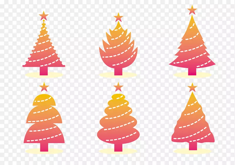 圣诞树剪贴画.彩色圣诞树材料