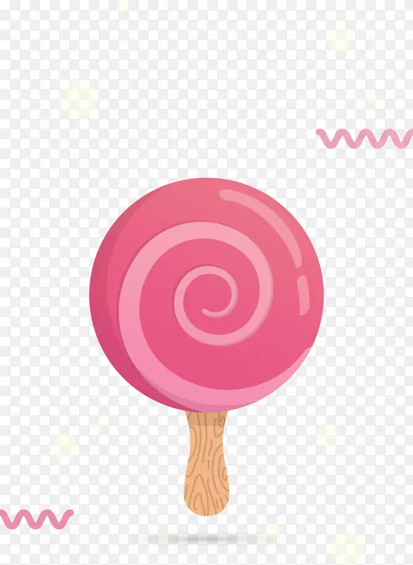 冰淇淋棒棒糖-粉红色圆形冰淇淋插图库