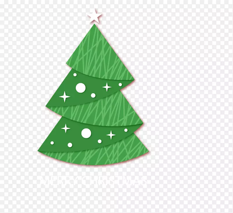 纸圣诞树折纸-绿色条纹折纸圣诞树