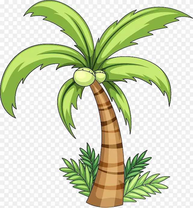 椰子树科剪贴画-卡通大鲜椰子