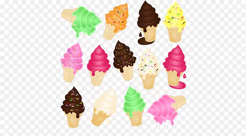 冰淇淋锥开心果冰淇淋华夫饼-可爱的冰淇淋