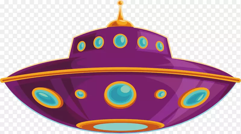 不明飞行物飞碟卡通-紫色卡通UFO