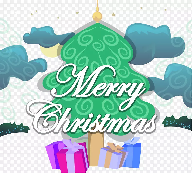 圣诞树礼物-圣诞树载体材料PNG