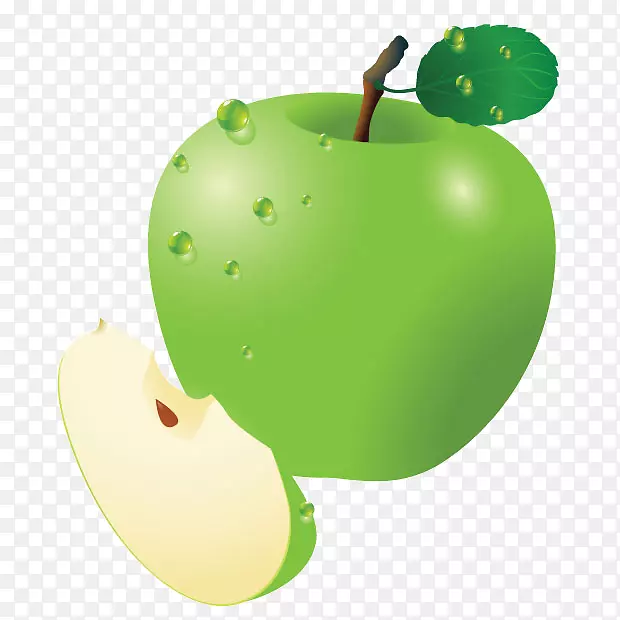 苹果剪贴画-新鲜青苹果