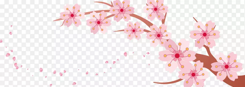 樱花旗-春粉色樱桃创意