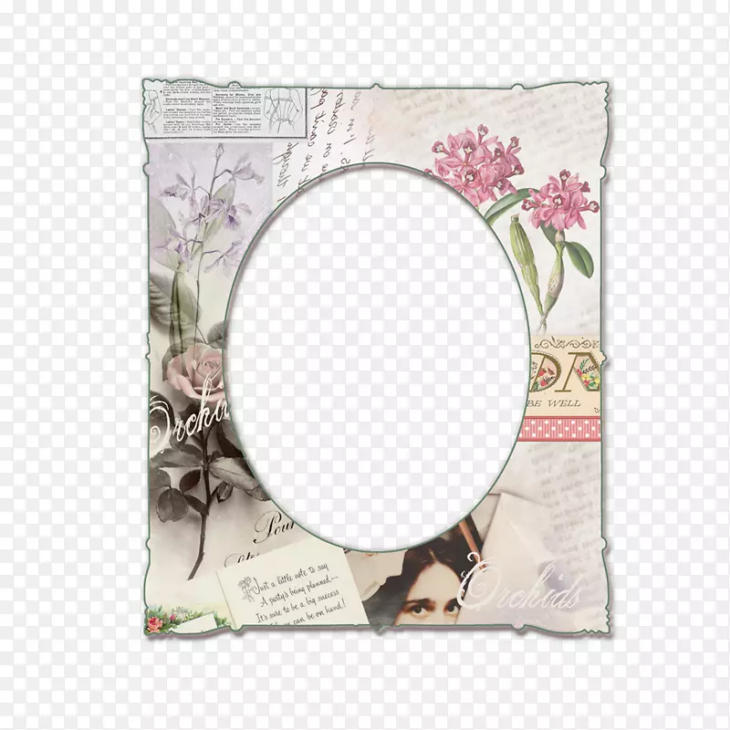 纸画框胶片框花边标签植物花边材料