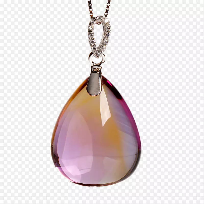耳环紫水晶项链设计师-佩蒂紫水晶吊坠与银镶嵌