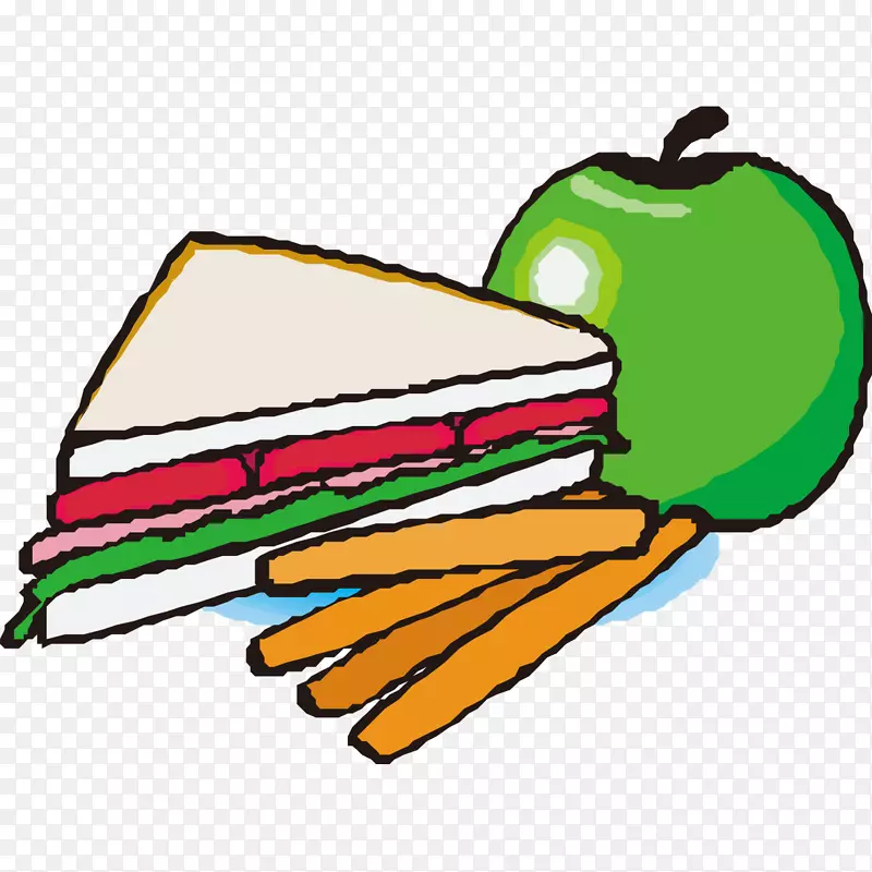 汉堡包苹果胡萝卜夹艺术蛋糕涂苹果绿苹果图案