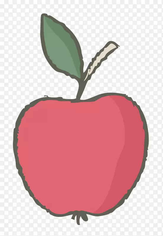 苹果剪贴画-红苹果素描