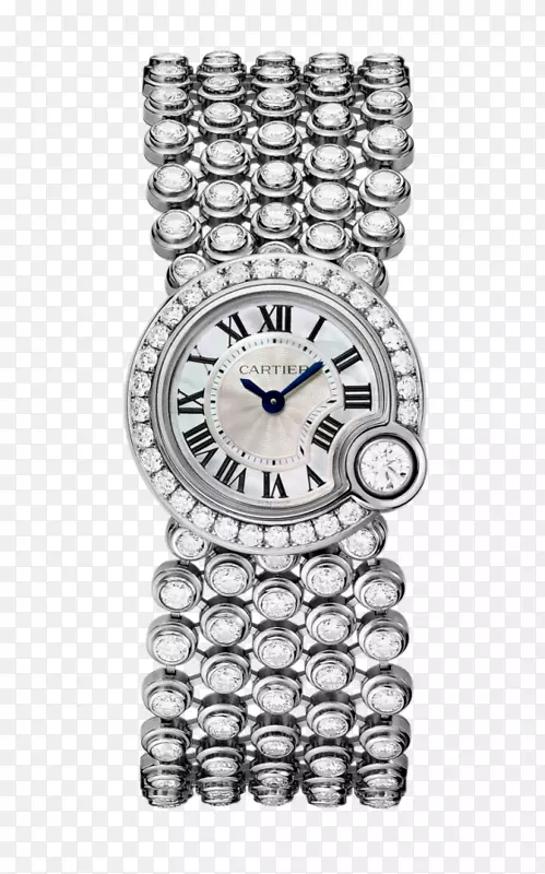 宝石首饰瑞士制造钻石卡地亚银手表机械手表女式