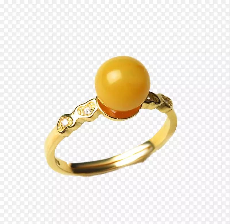 金银珠宝宝石-925银蜂蜡琥珀戒指