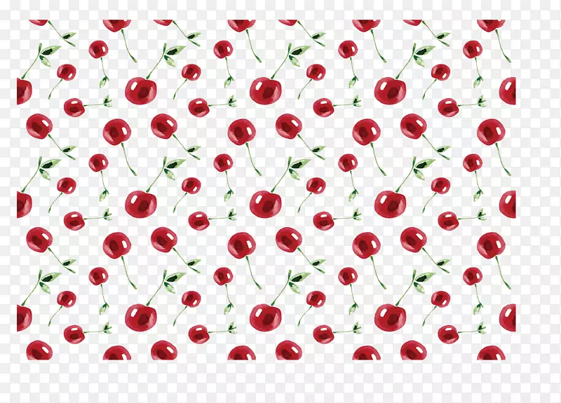 樱桃电脑鼠标红色鼠标花纹-红色手绘樱桃图案