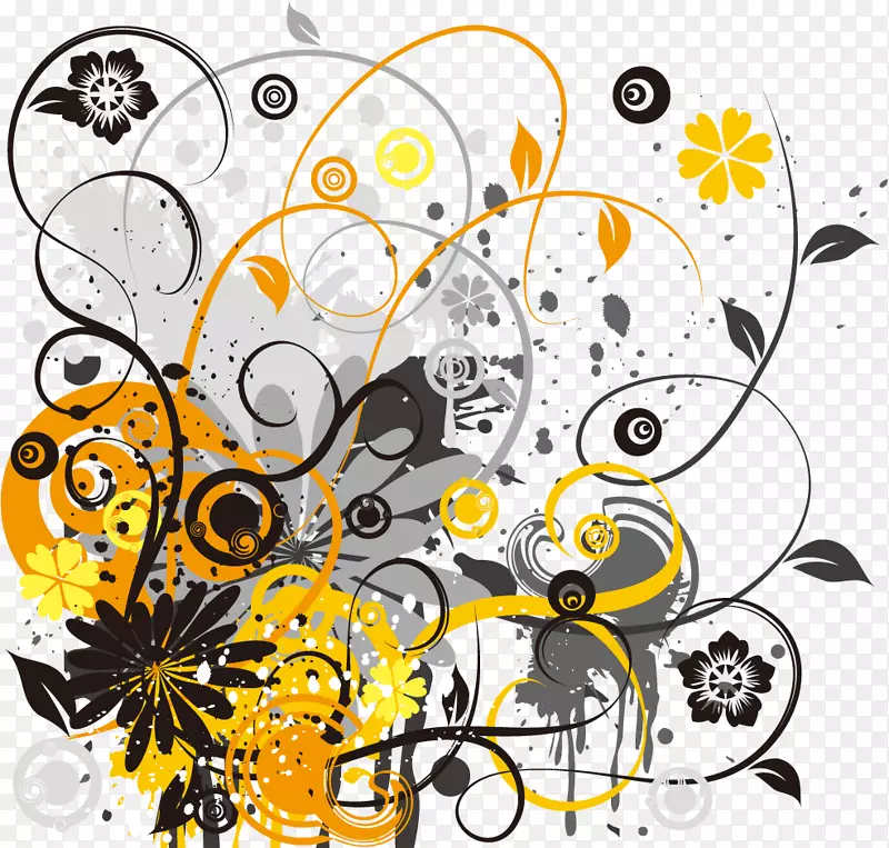 摄影插图-黄花圈花纹趋势图案