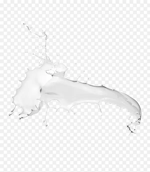 白描黑白鲜奶效果元素