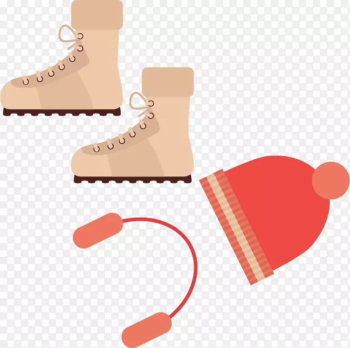 剪贴画-Png冬季帽暖鞋材料