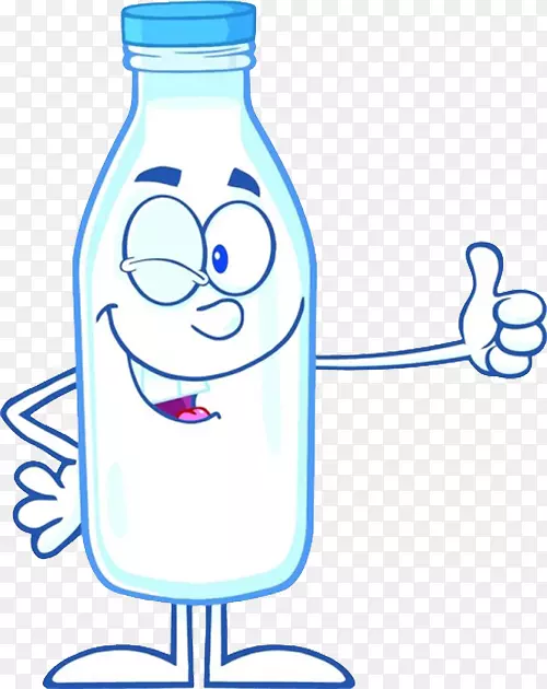 卡通片版税-免费奶瓶图片-蓝色鲜奶玻璃杯