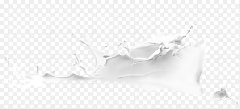 黑白线条艺术素描-白色鲜奶效果元素