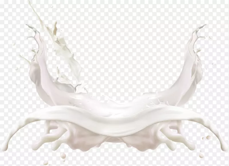 乳霜喷溅-白色简单牛奶效果元素
