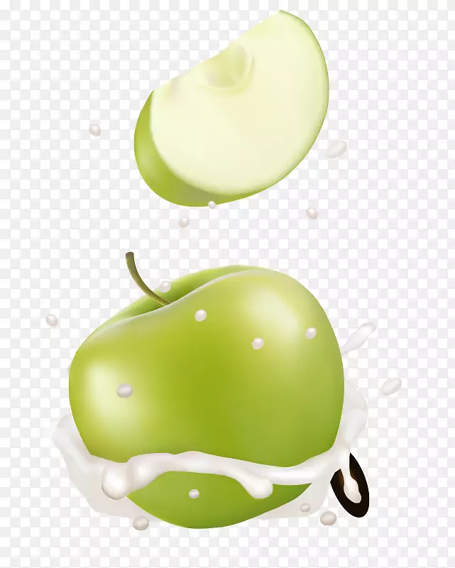 史密斯奶奶牛奶苹果奥格里斯-绿色苹果载体材料免费牛奶png