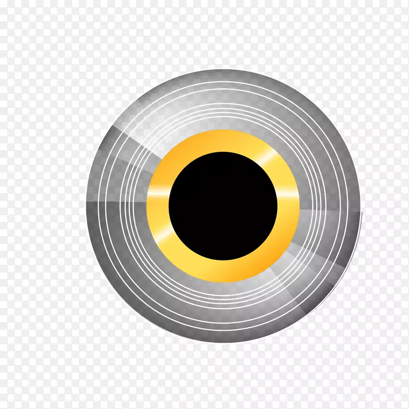 照相机镜头黄色圆圈-创意圆形按钮