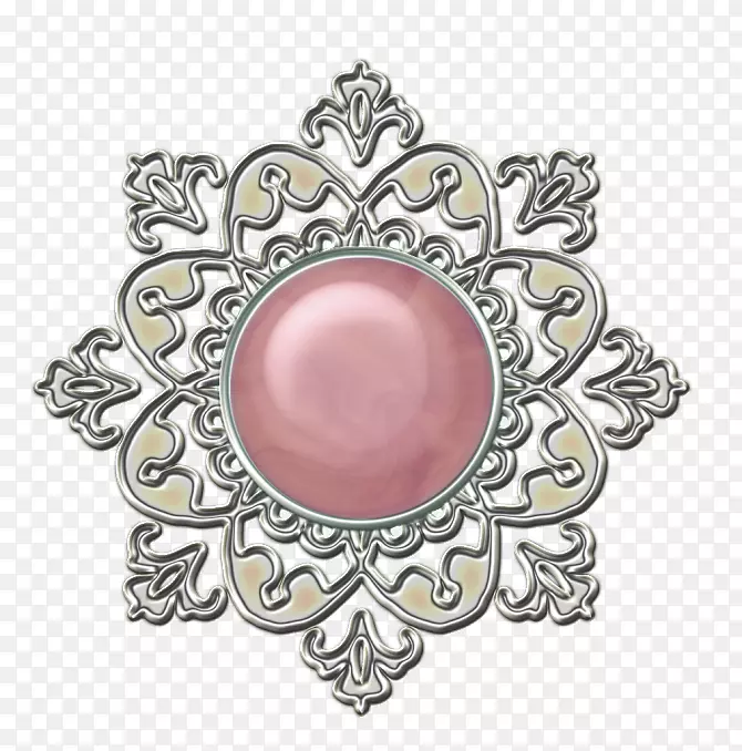 胸针珠宝珍珠-粉红色珍珠胸针