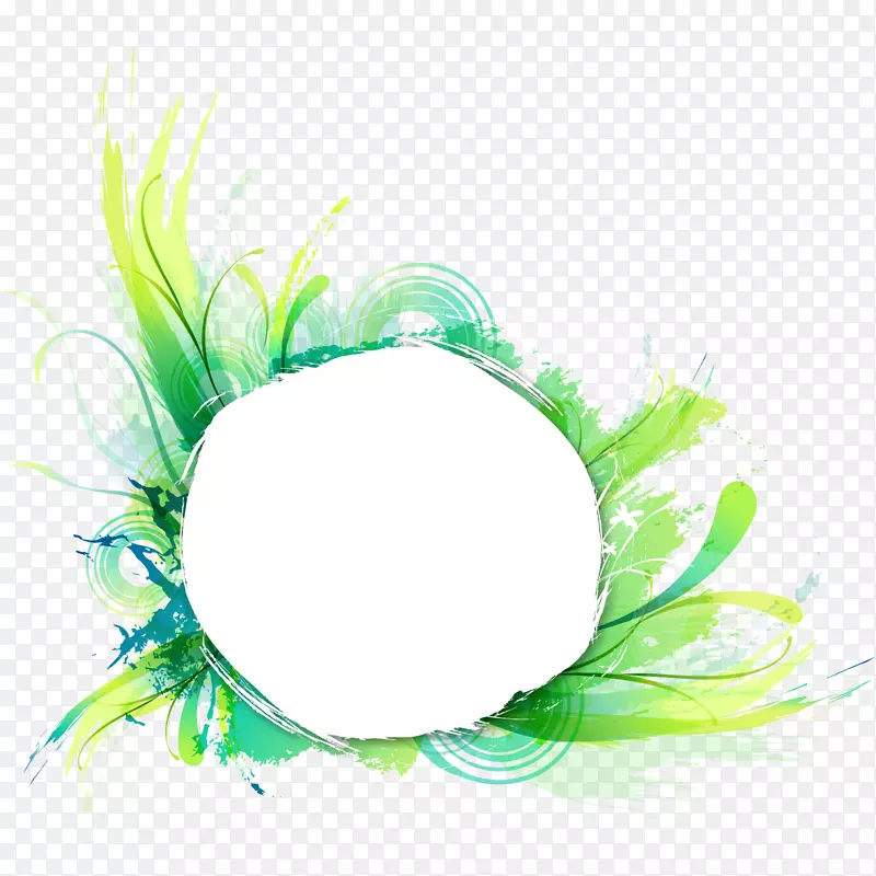 水彩画插图.水彩绿色圆圈