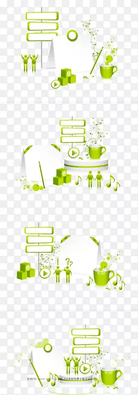 绿色三维计算机图形-绿色生活三维设计元素材料01。