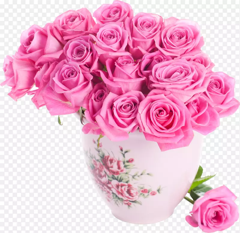 花瓶花束玫瑰墙纸-粉红色玫瑰