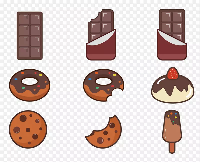 甜甜圈食品棒棒糖卡通可爱巧克力口味甜点