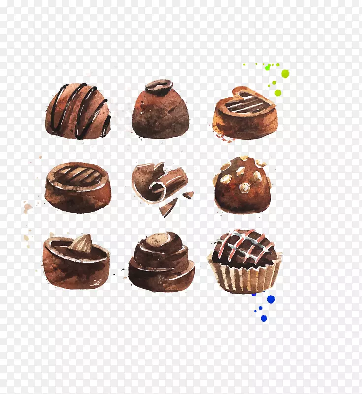 巧克力松露巧克力蛋糕糖果棕色巧克力甜点系列