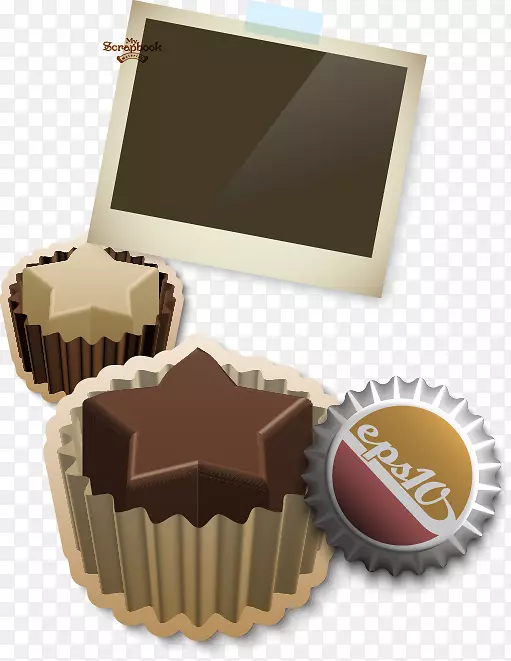 巧克力松露，奶油巧克力球，纸杯蛋糕，手绘杯，巧克力星