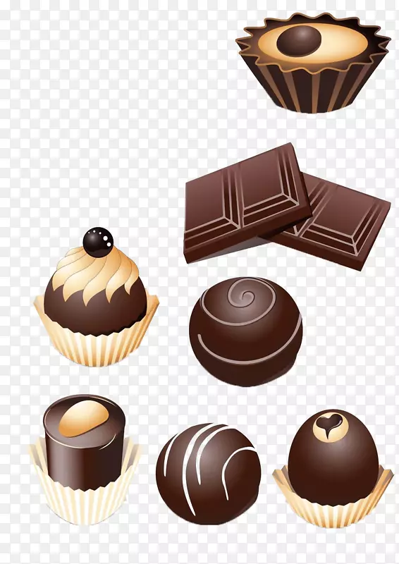 巧克力松露巧克力棒巧克力布丁-一系列诱人的巧克力载体材料