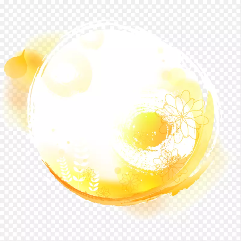 黄色蛋黄柠檬酸梯度黄色圆圈创意