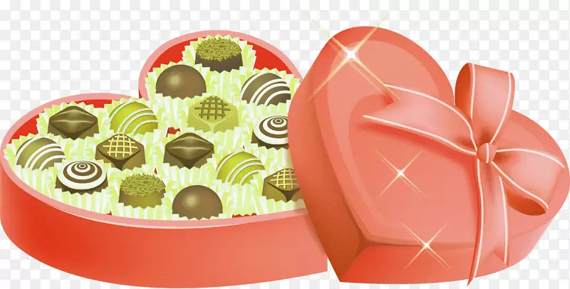 巧克力礼物情人节心红简单的巧克力装饰图案