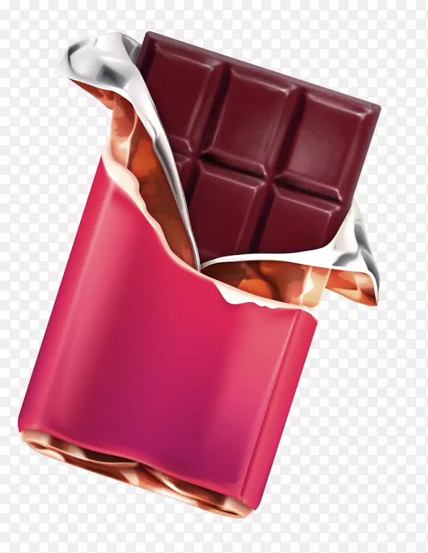 巧克力条巧克力蛋糕插图-红色简单巧克力装饰图案